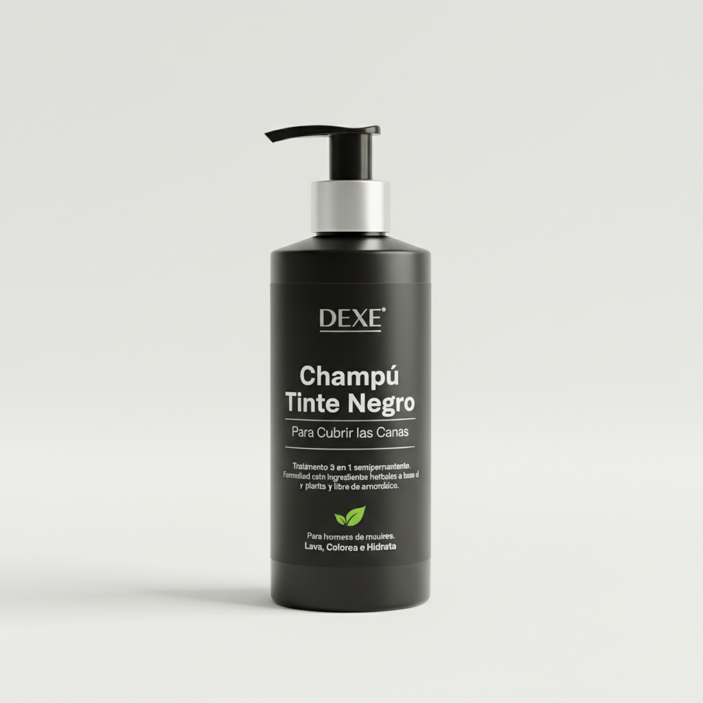 Champú Tinte Negro para Cubrir las Canas